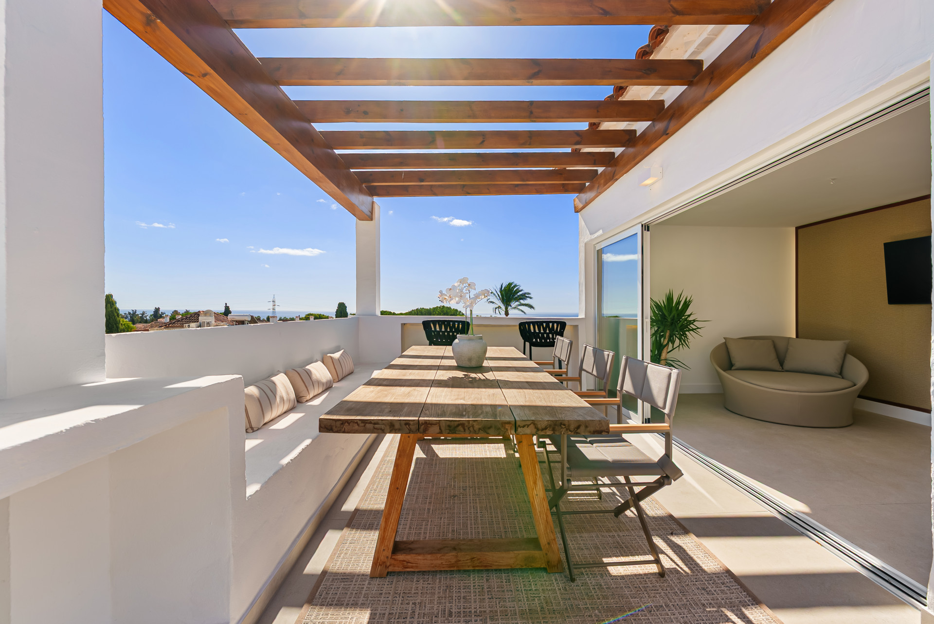 Fully Renovated Townhouse with Panoramic Sea Views on Marbella’s Golden Mile