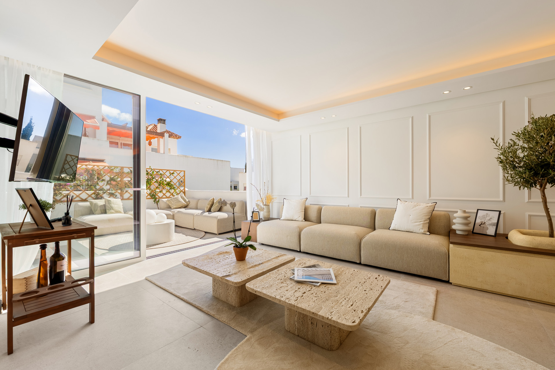 Fully Renovated Townhouse with Panoramic Sea Views on Marbella’s Golden Mile