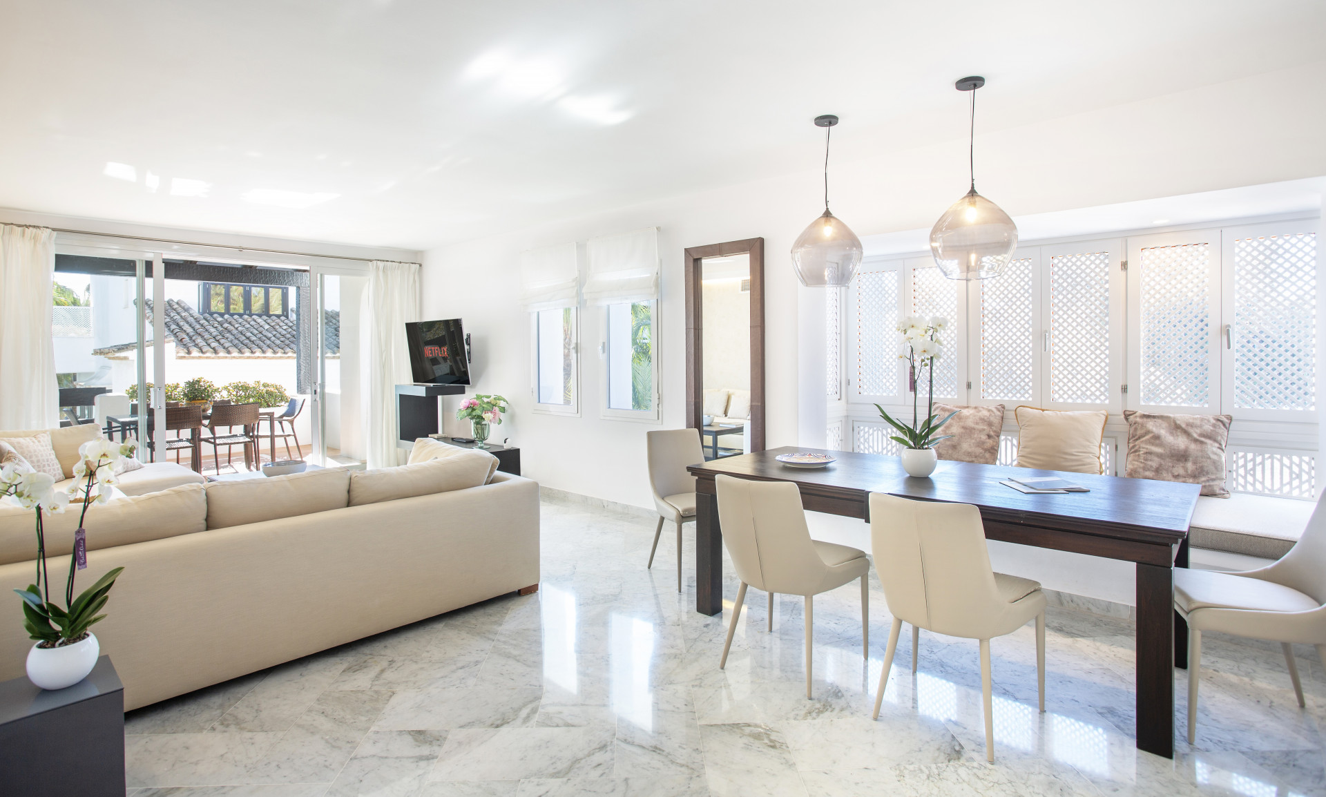 Luxurious beachfront corner penthouse.