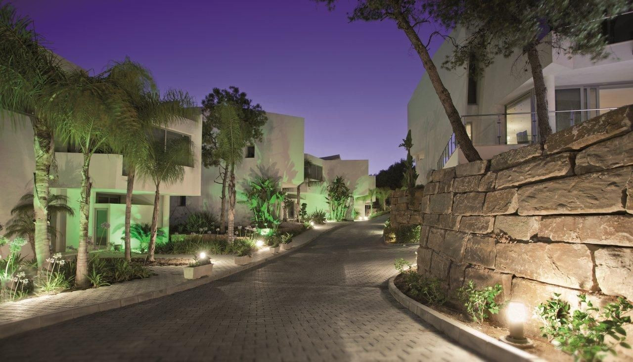 Luxury gated community with amenities.
