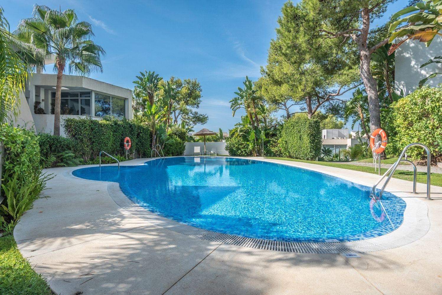 Luxury gated community with amenities.