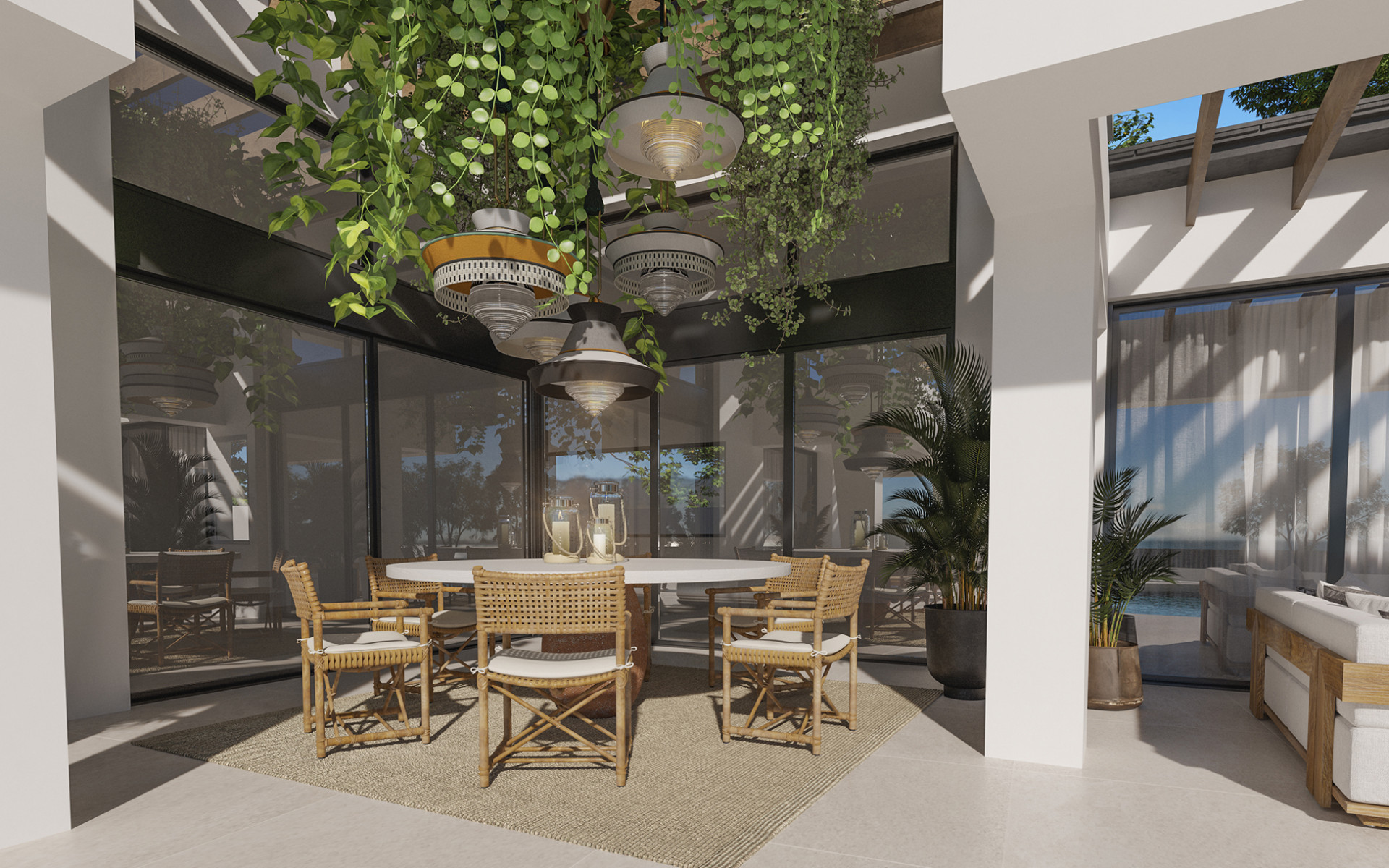 Three unique villas built on one level