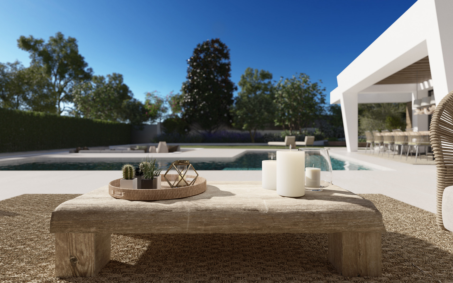 Three unique villas built on one level