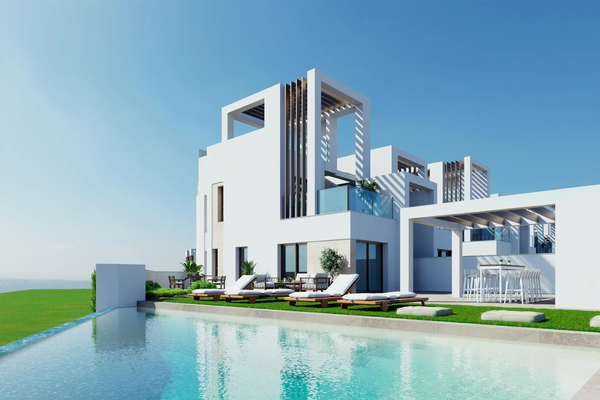 Neubau-Villen mit privatem Pool in Serena Golf-Los Alcazares