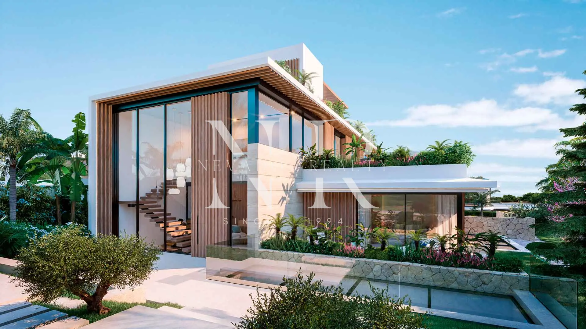 Villa nouvellement construite dans l'Urbanisation Cascada de Camoján avec vue panoramique sur la mer à vendre