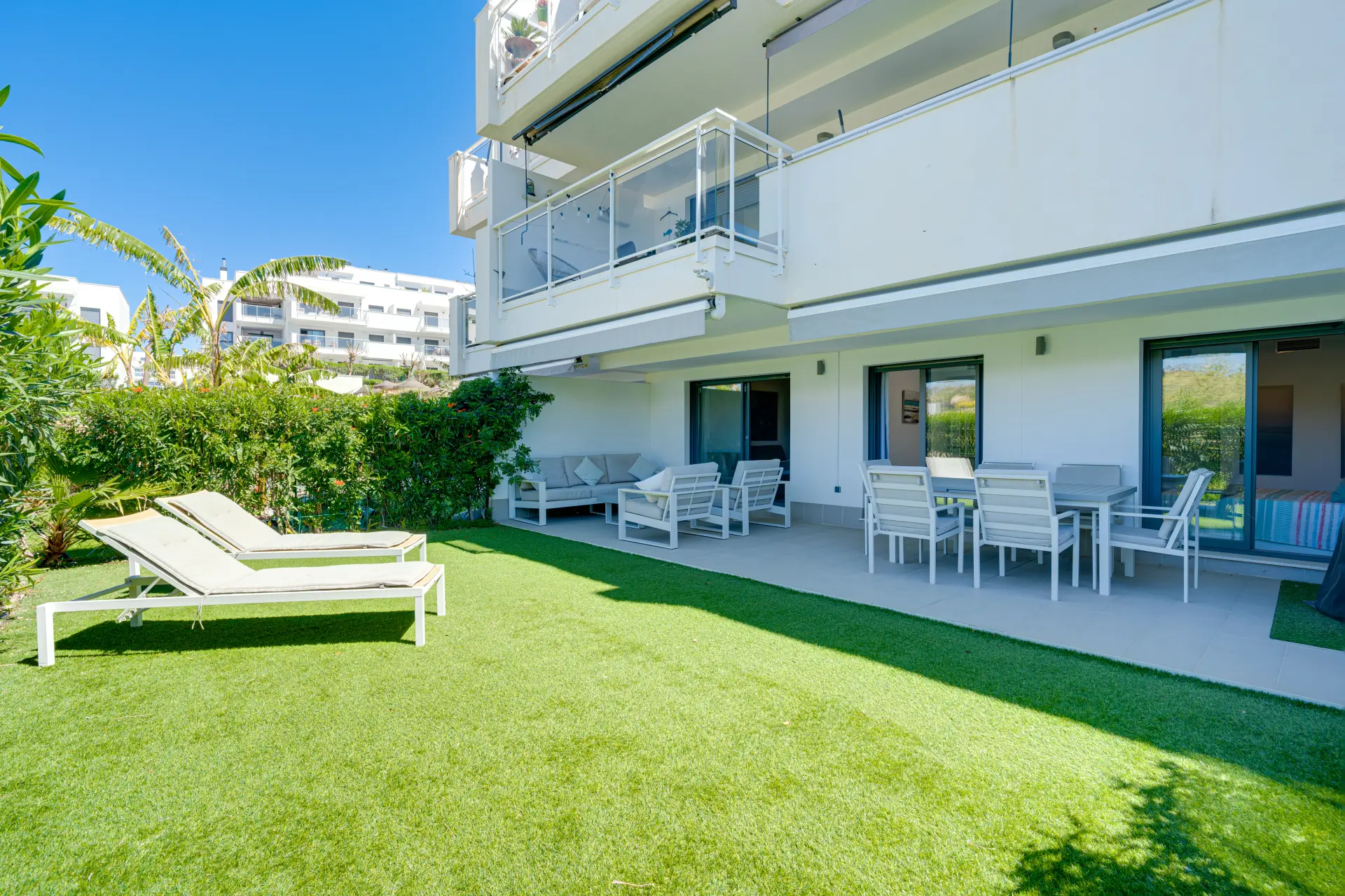 Beautiful, two bedroom ground floor, garden apartment located within the sought-after gated community of El Lagar in La Cala de Mijas