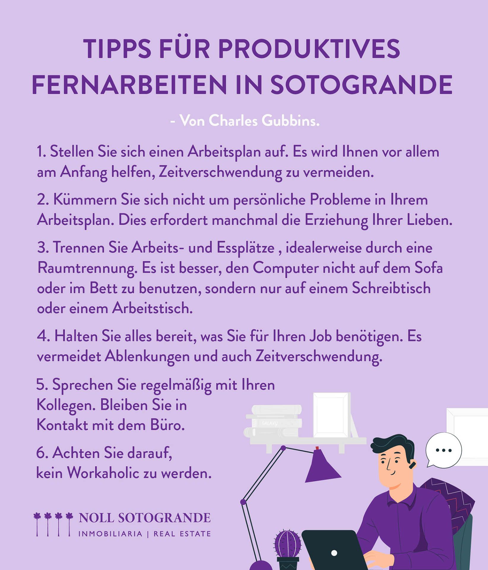 Tipps für produktives Fernarbeiten in Sotogrande - Von Charles Gubbins - Illustration Entworfen von Freepik