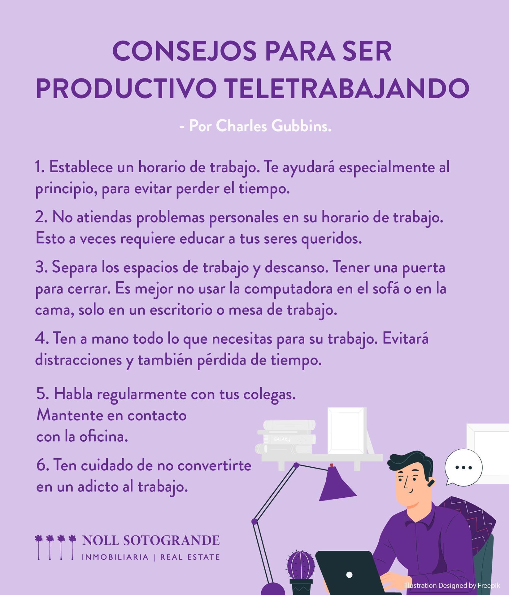 Tips para ser productivo en trabajo remoto - Por Charles Gubbins - Illustration Designed by Freepik