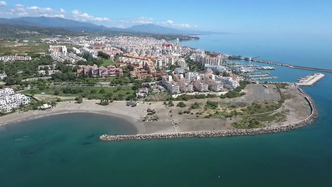 Aerial view of Estepona and its coastal setting