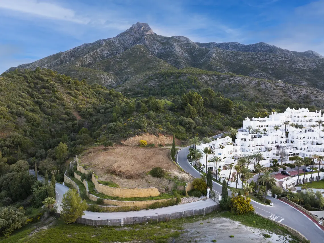 Aerial view of the plot below La Concha
