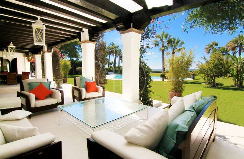 Fully renovated beachfront villa combining classic elegance with all modern conveniences on the New Golden Mile, Estepona.