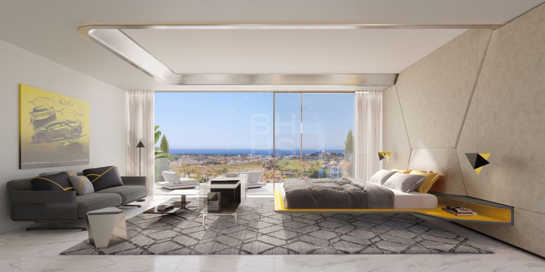 Majestic contemporary villa with sharp lines, top quality materials with panoramic views in Benahavís