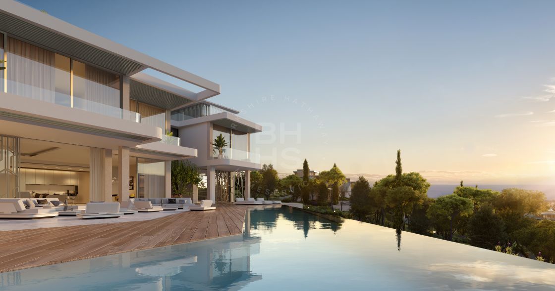 Majestic contemporary villa with sharp lines, top quality materials with panoramic views in Benahavís