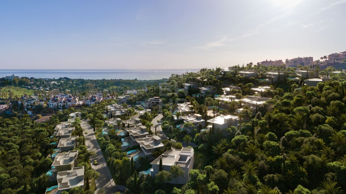 Majestic contemporary villa with sharp lines, top quality materials with panoramic views in Benahavís