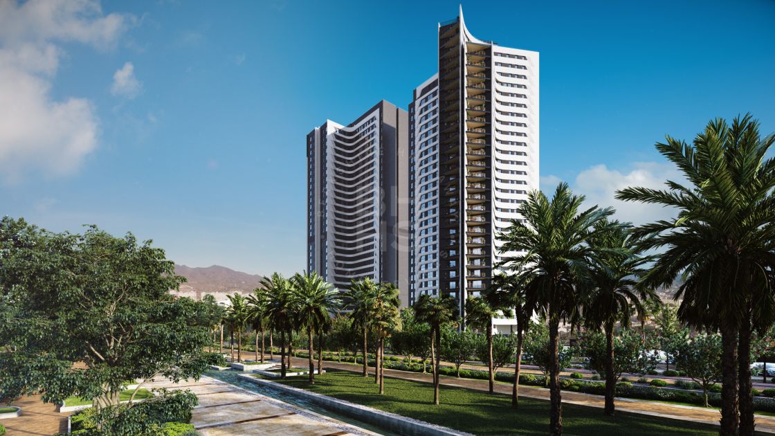 One-bedroom apartment in a cutting edge off-plan complex with panoramic views over Malaga city and the coast