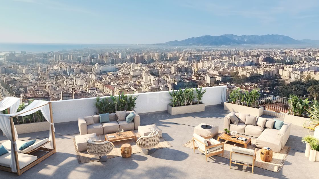 One-bedroom apartment in a cutting edge off-plan complex with panoramic views over Malaga city and the coast