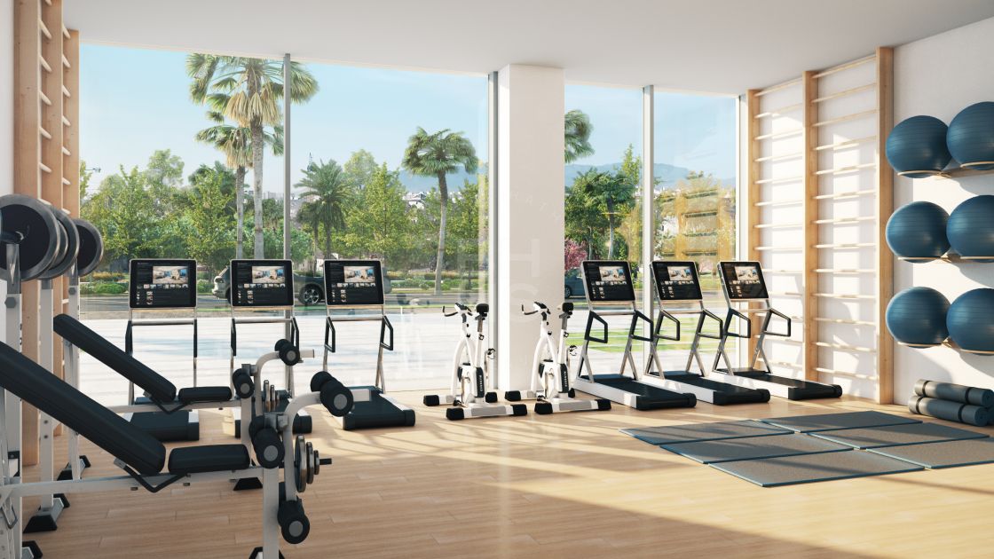 One-bedroom apartment in a cutting edge off-plan complex with panoramic views over Malaga city and the coast