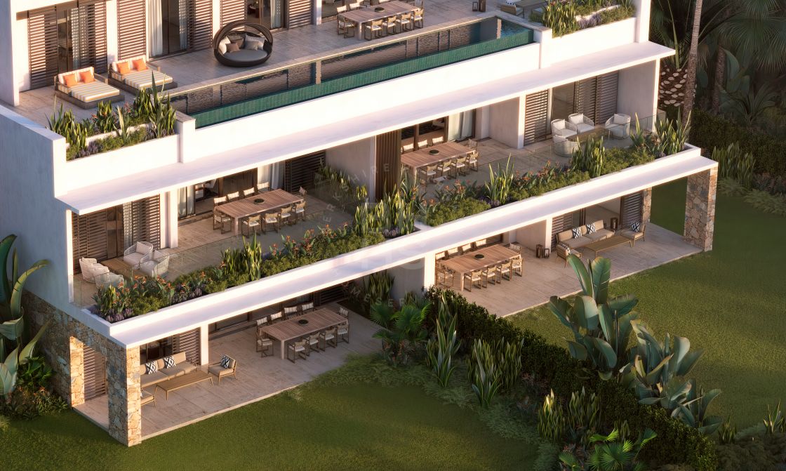 Luxury villa-style front line golf penthouse with private pool surrounded by exclusive amenities in Casares