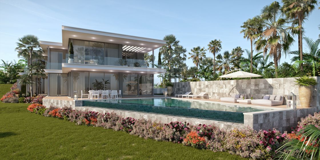 Off-plan luxury villa with golf and sea views in a quiet location in East Marbella