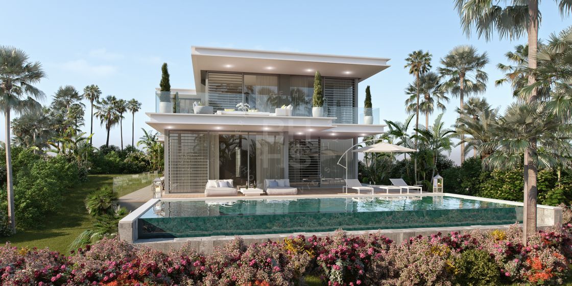 Off-plan luxury villa with golf and sea views in a quiet location in East Marbella