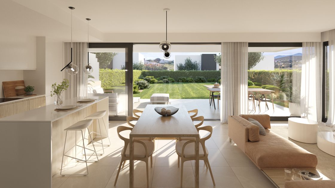 Exclusive off-plan semi-detached villa with solarium and basement next to Atalaya Golf