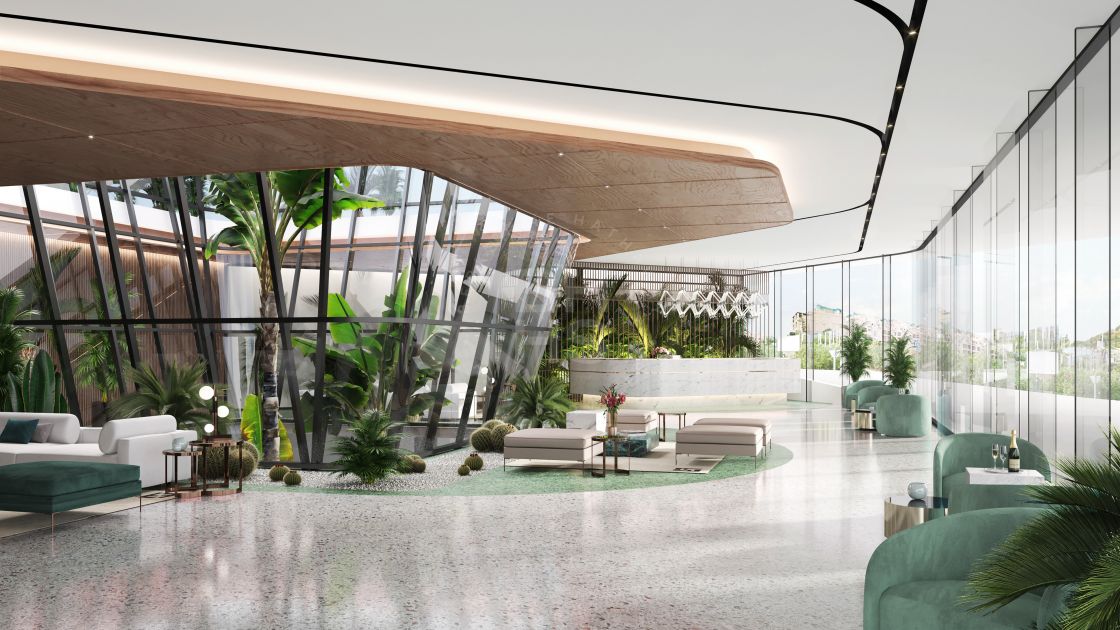 Spectacular ground-floor duplex in an off-plan development of 74 state-of-the-art homes on Marbella’s Golden Mile