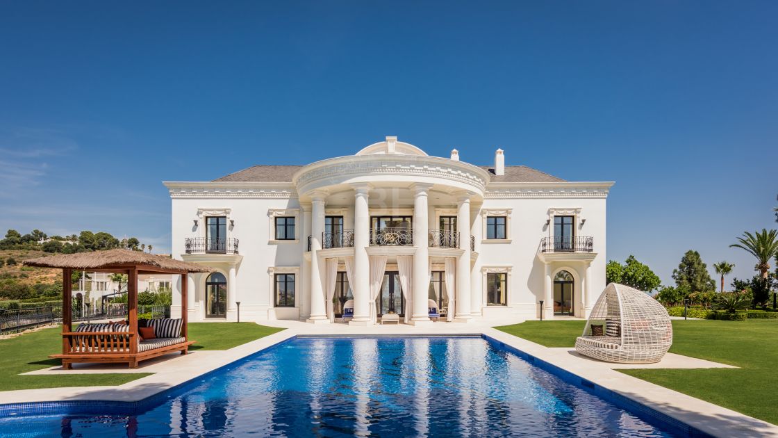 Palace-style villa with sea and mountain views in Hacienda Las Chapas, Marbella east
