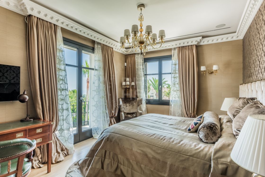 Palace-style villa with sea and mountain views in Hacienda Las Chapas, Marbella east