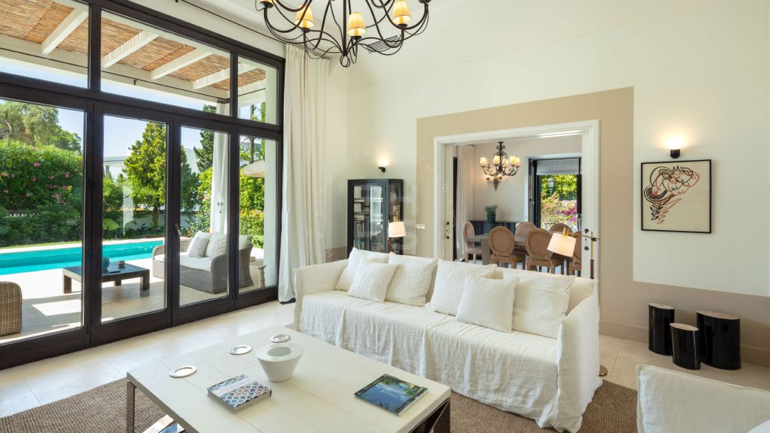 Luxury beachside villa next to the Marbella Club hotel, on Marbella's Golden Mile