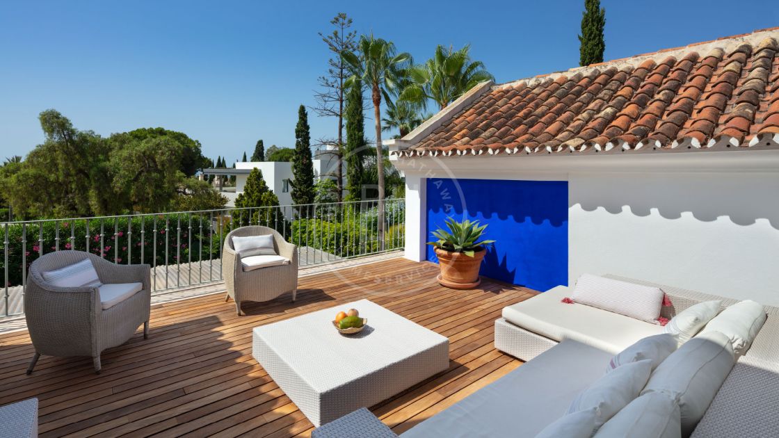 Luxury beachside villa next to the Marbella Club hotel, on Marbella's Golden Mile