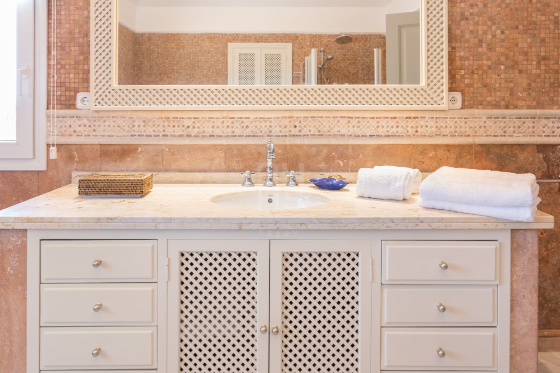 Elegant Andalusian-style villa with Moorish features in Sierra Blanca, one of the most prestigious gated residential areas on Marbella’s Golden Mile