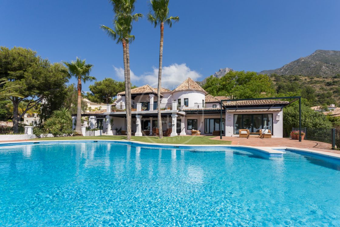 Elegant Andalusian-style villa with Moorish features in Sierra Blanca, one of the most prestigious gated residential areas on Marbella’s Golden Mile