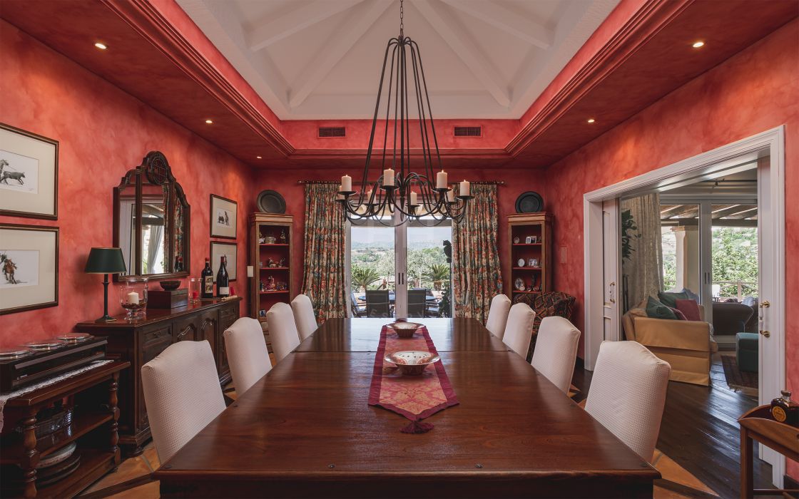 Impressive elegant Andalusian-style front line golf villa with panoramic golf and mountain views in Marbella Club Golf Resort