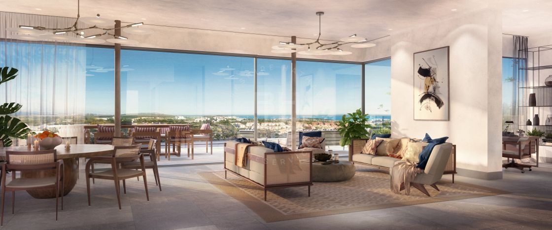 Luxury villa-style front line golf penthouse with private pool surrounded by exclusive amenities in Casares