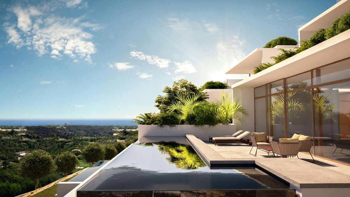Luxury villa-style front line golf penthouse with private pool surrounded by exclusive amenities in Casares