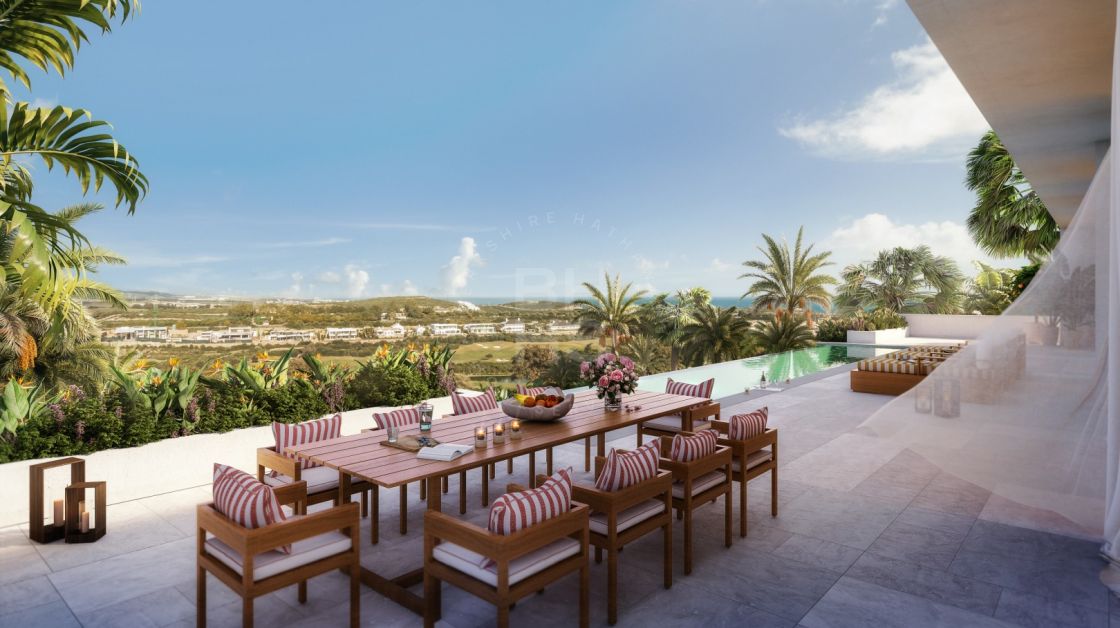 Luxury villa-style front line golf penthouse with private pool surrounded by exclusive amenities in Casares