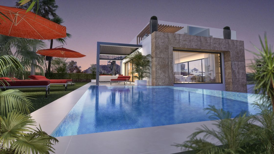 Off-plan contemporary villa with outstanding energy efficiency rating in Río Real Golf, next to the Four Seasons project