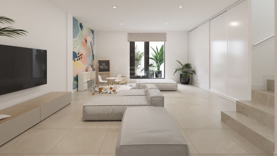 Exclusive off-plan semi-detached villa with solarium and basement next to Atalaya Golf