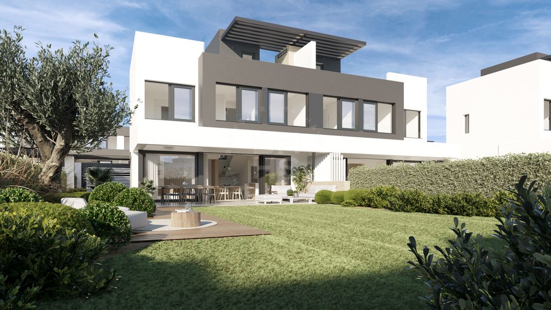 Exclusive off-plan semi-detached villa with solarium and basement next to Atalaya Golf