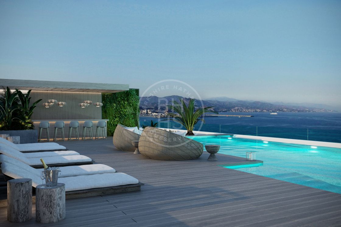 Moderno gran apartamento en un nuevo proyecto de viviendas de lujo con vistas panorámicas al mar en la costa oeste de Málaga