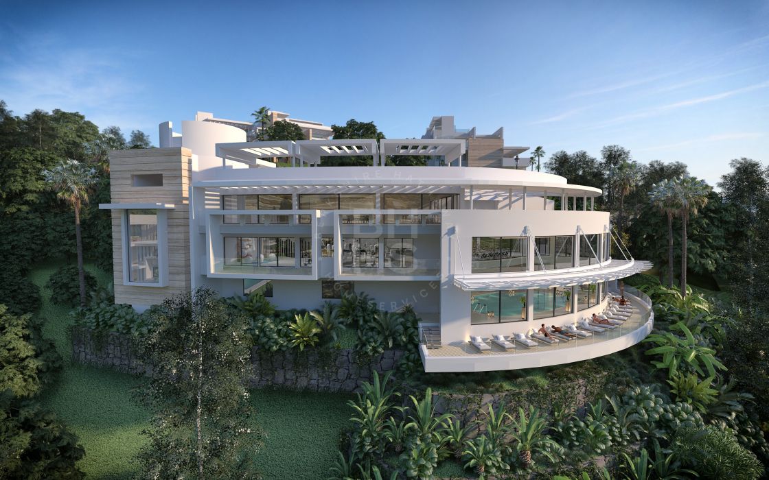 Contemporary off-plan garden apartment with sea views located minutes away to Marbella Centre