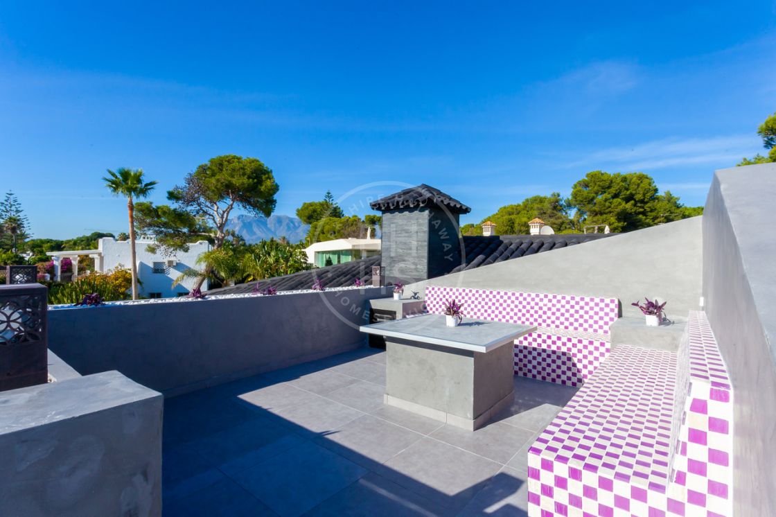 Impressive southwest-facing fully renovated beachside villa, 50-meters from La Cabane, Los Monteros Playa.