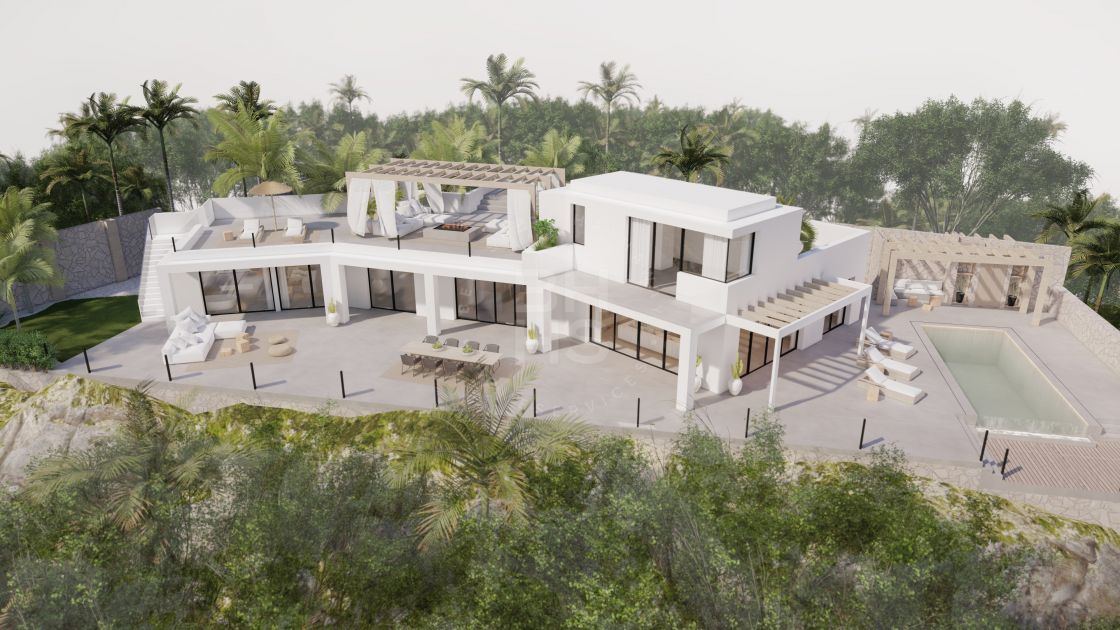 Modern villa with panoramic views under construction in Elviria, East Marbella