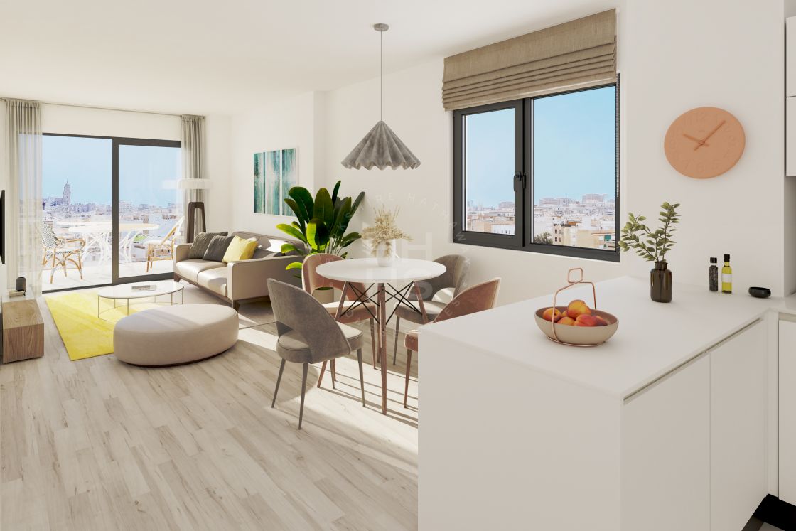 3-bedroom apartment in a cutting edge off-plan complex with panoramic views over Malaga city and the coast