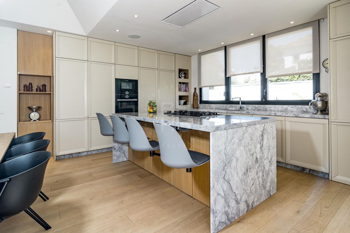 Mediterranean beach house with contemporary interior in Casablanca, on Marbella's Golden Mile.