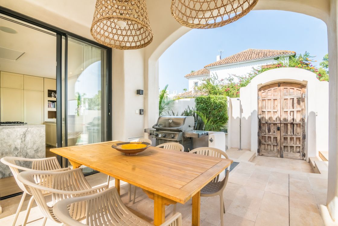 Mediterranean beach house with contemporary interior in Casablanca, on Marbella's Golden Mile.
