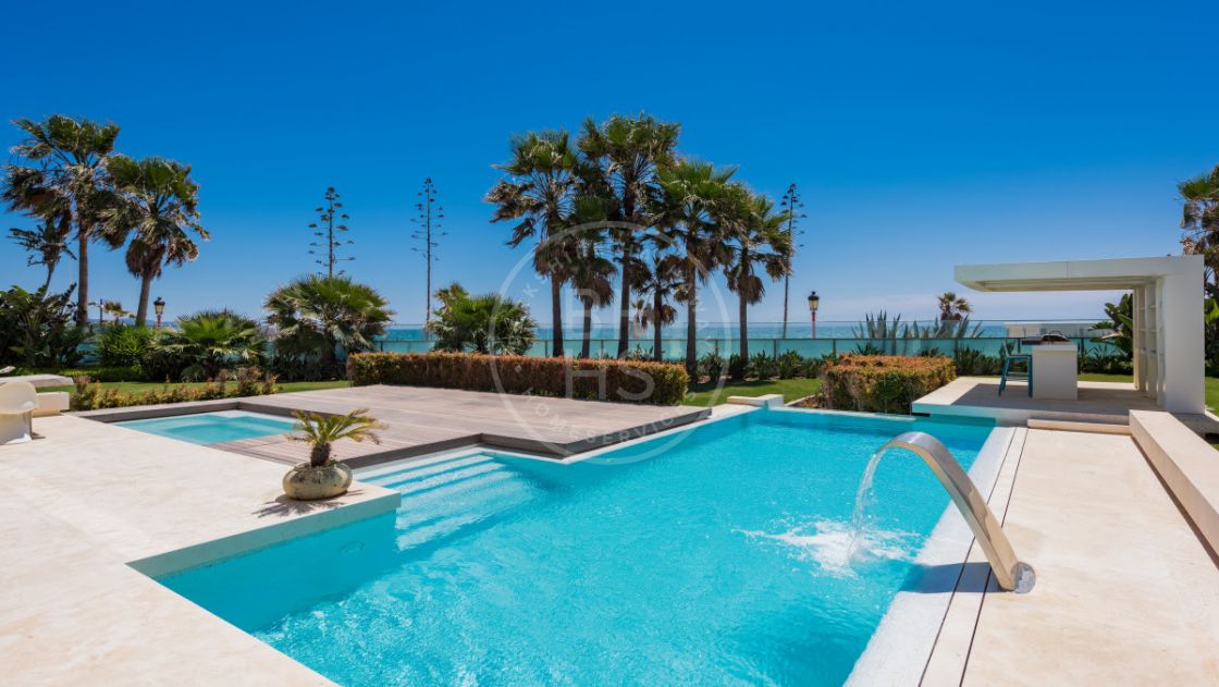 Mediterranean beach house with contemporary interior in Casablanca, on Marbella's Golden Mile.