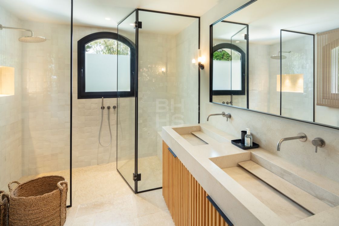 Exquisitely conceived estate with breathtaking and unencumbered panoramic views in Las Lomas del Marbella Club, on Marbella’s Golden Mile