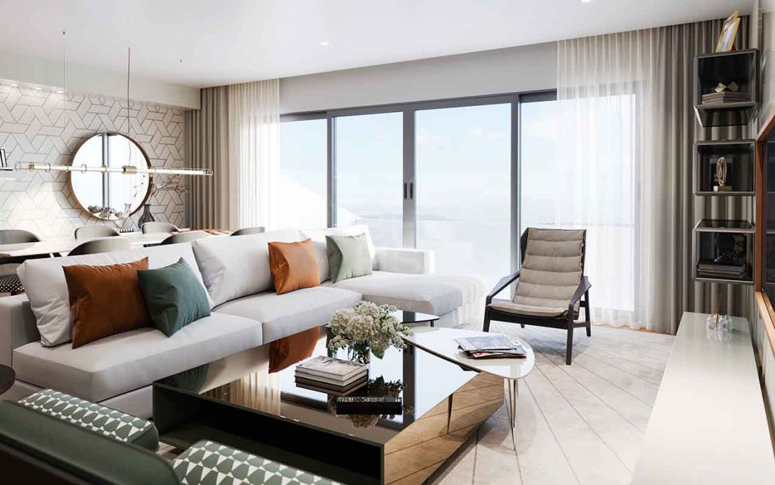 Ground-floor apartment in a low-rise residential complex with panoramic sea views in Fuengirola
