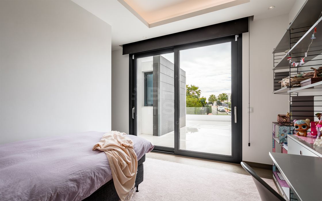 Contemporary luxury villa in a prestigious gated community within the Golf Valley.